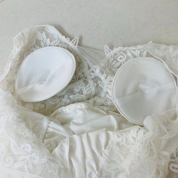 Ever Pretty V-Neck Lace Appliques Tulle Wedding Evening Gown Sz 16 White - Picture 4 of 11